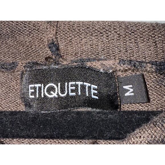 Etiquette Leopard Print Cropped Hoodie Sz M Y2K Grunge Athleisure Boho Comfy - Picture 6 of 11